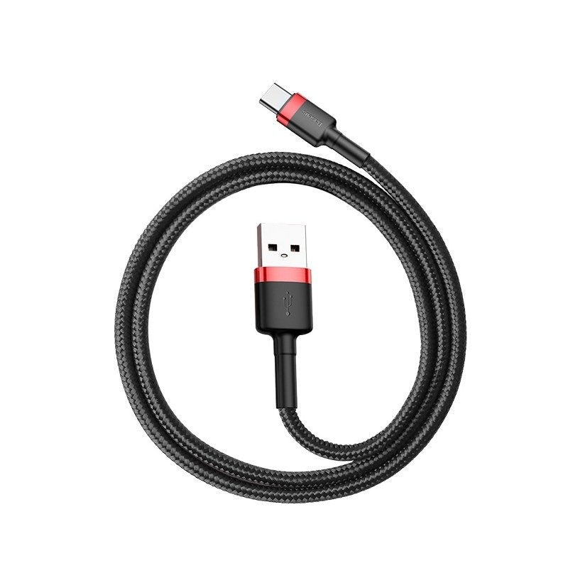 Baseus Cafule Cable Type - C 3A - Καλώδιο Γρήγορης Φόρτισης Type - C 1M - Black / Red - CATKLF - B91