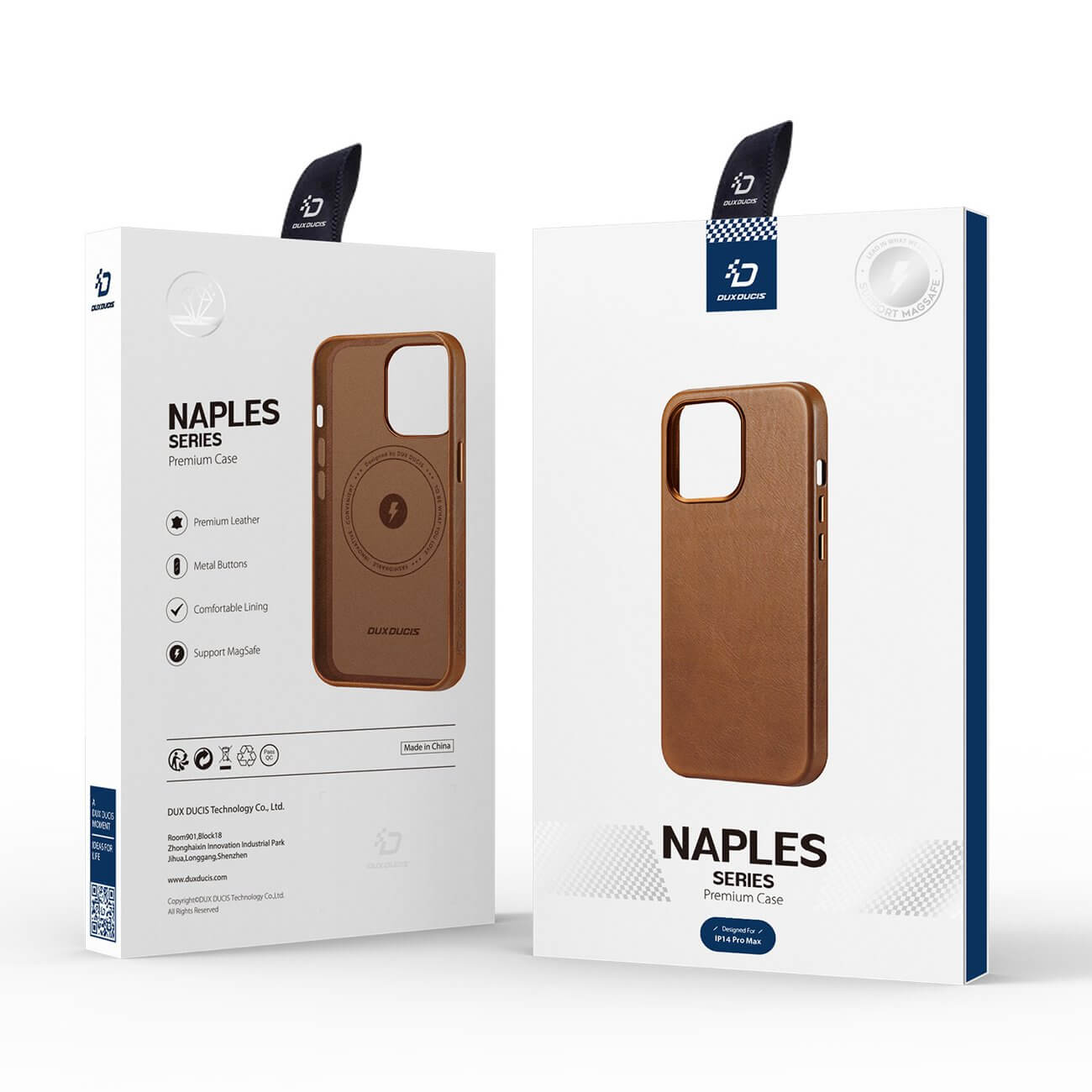Dux Ducis iPhone 14 Pro Max Naples Leather Case Θήκη με Επένδυση Γνήσιου Δέρματος και MagSafe - Brown