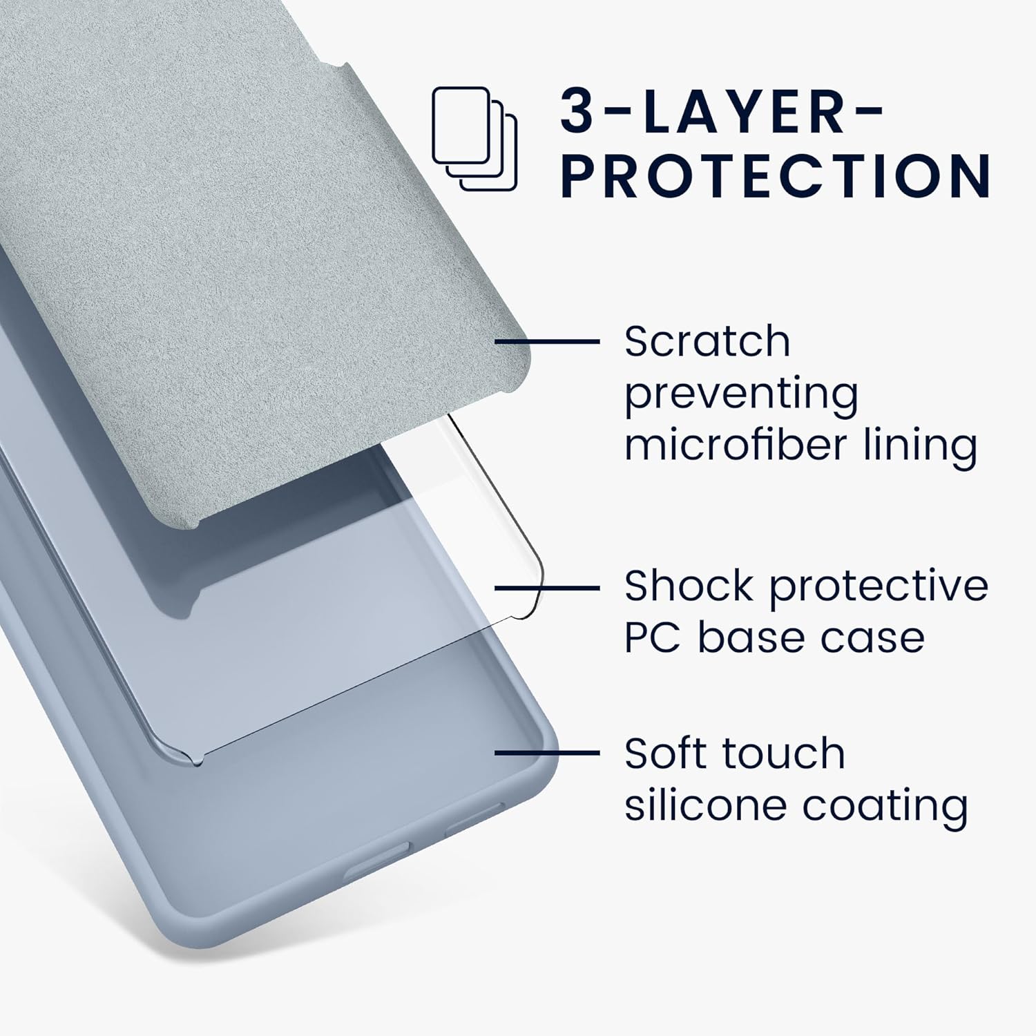 KW iPhone 15 Pro Max Θήκη Σιλικόνης Rubberized TPU - Light Blue Matte