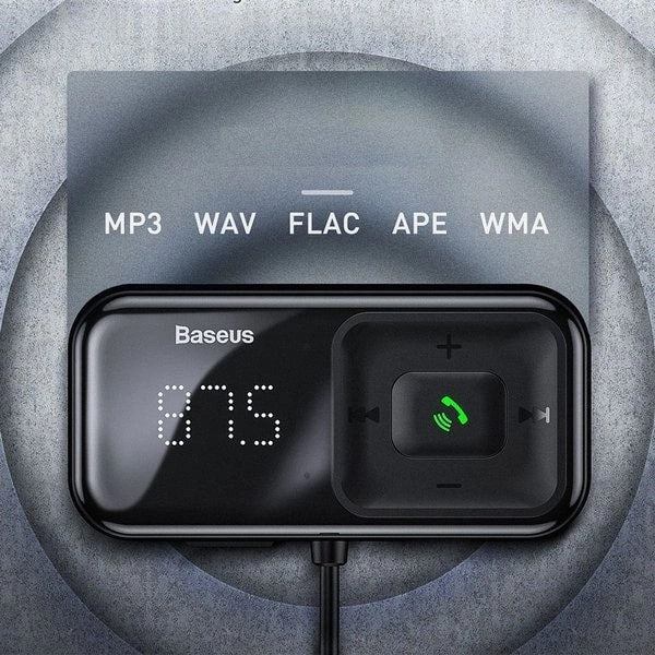 Baseus S - 16 Overseas Edition Bluetooth 5.0 FM Transmitter για Αναπαραγωγή Μουσικής / Κλήσεις και Φορτιστής Αυτοκινήτου - Black - CCMT000201