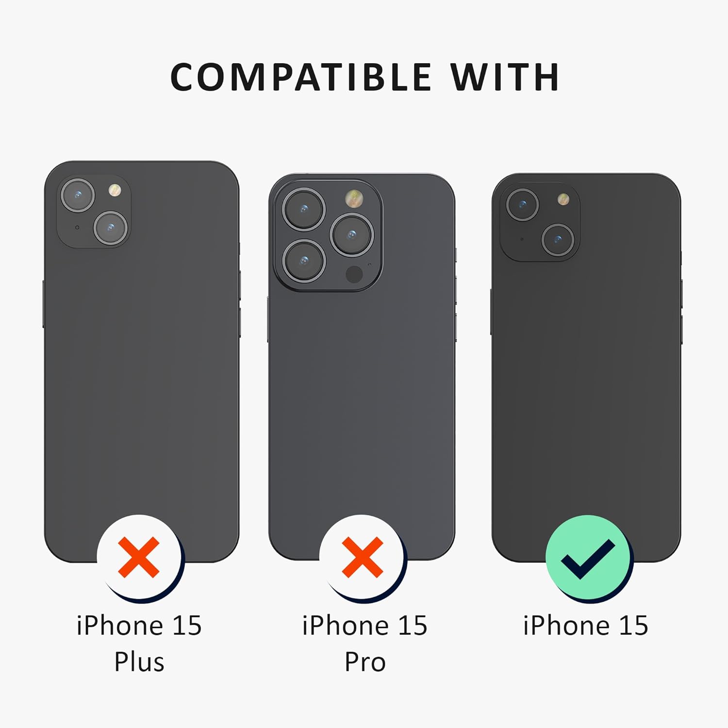 Kalibri iPhone 15 Θήκη Σιλικόνης Rubberized TPU - Black