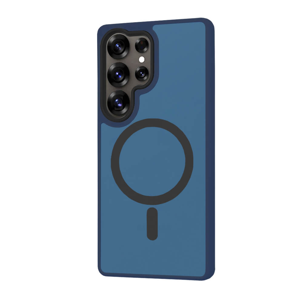 Techsuit Samsung Galaxy S25 Ultra - HaloFrost MagSafe Series - Σκληρή Θήκη με Πλαίσιο Σιλικόνης - Deep Blue