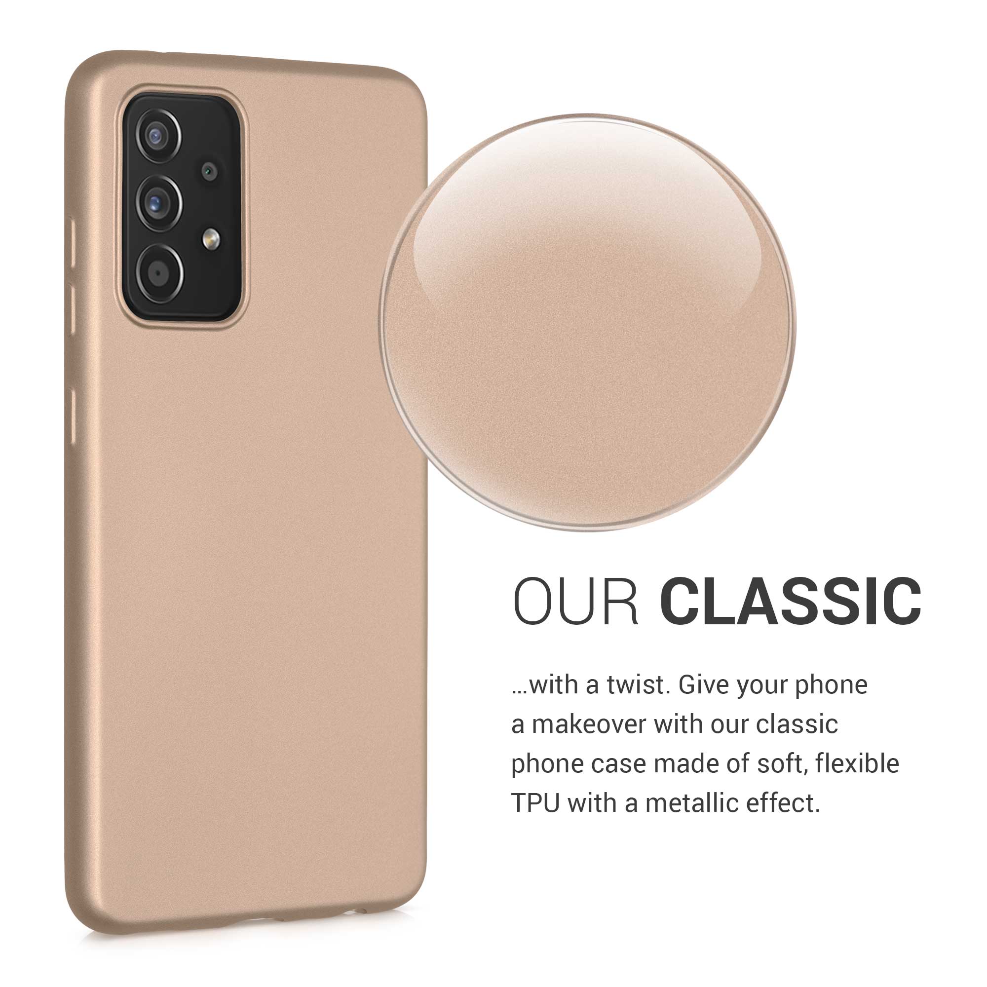 KW Samsung Galaxy A52 / A52 5G / A52s 5G Θήκη Σιλικόνης TPU - Metallic Gold - 54351.66