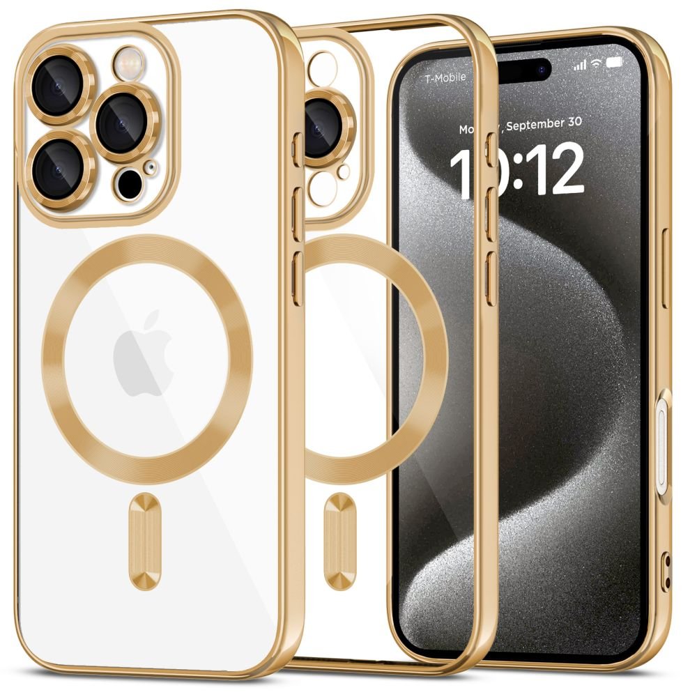 Tech - Protect iPhone 16 Pro MagFlex Θήκη Σιλικόνης TPU με MagSafe - Διάφανη / Shiny Gold
