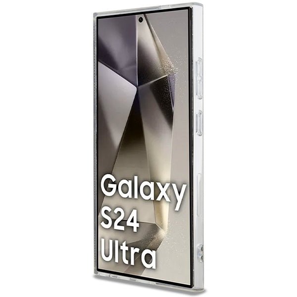 Guess Samsung Galaxy S24 Ultra - IML 4G Gold Stripe Σκληρή Θήκη με Πλαίσιο Σιλικόνης - Brown - GUHCS24LH4PSEGW
