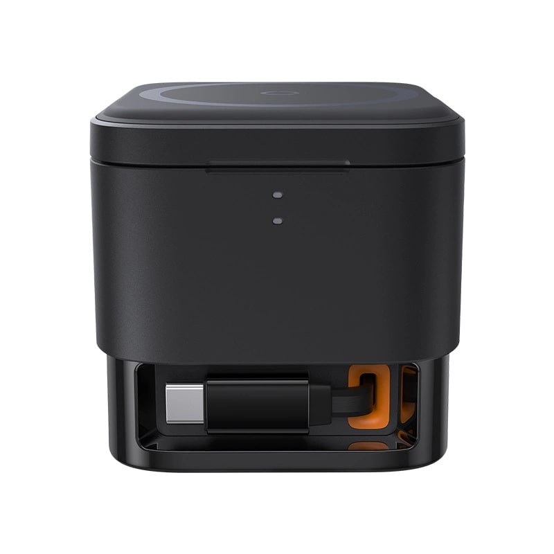 Baseus MagPro 2in1 Ασύρματος Φορτιστής MagSafe για Smartphones και Airpods με Ενσωματωμένο Καλώδιο USB - C - Black - BS - W531