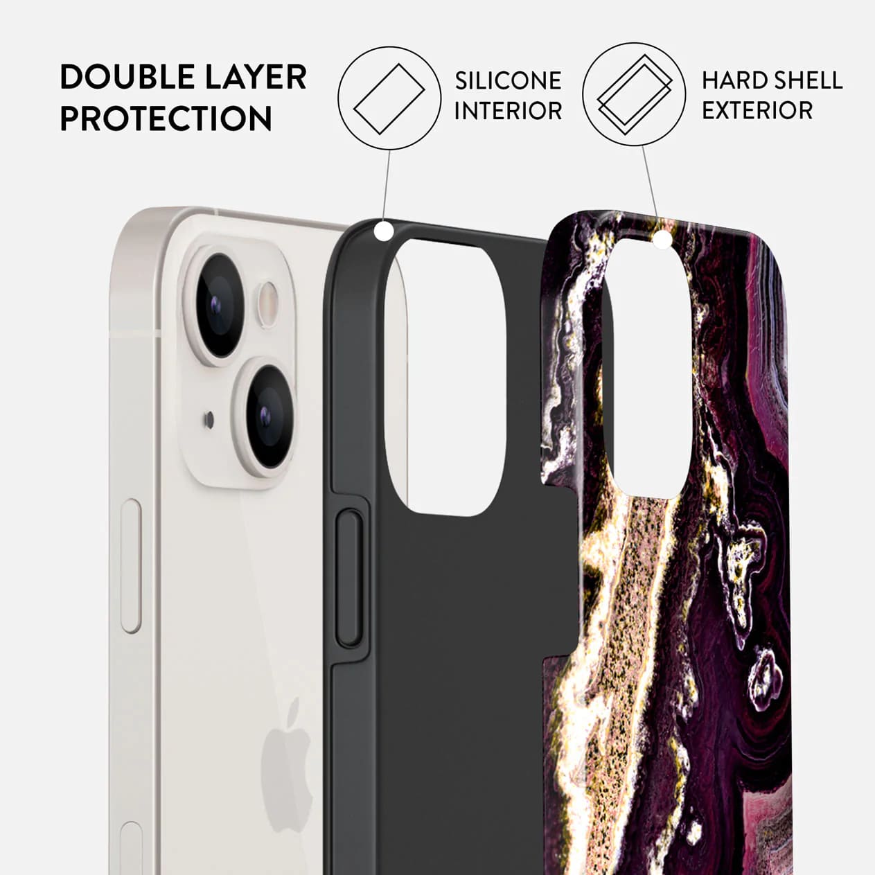 Burga iPhone 14 Plus Fashion Tough Σκληρή Θήκη - Purple Skies