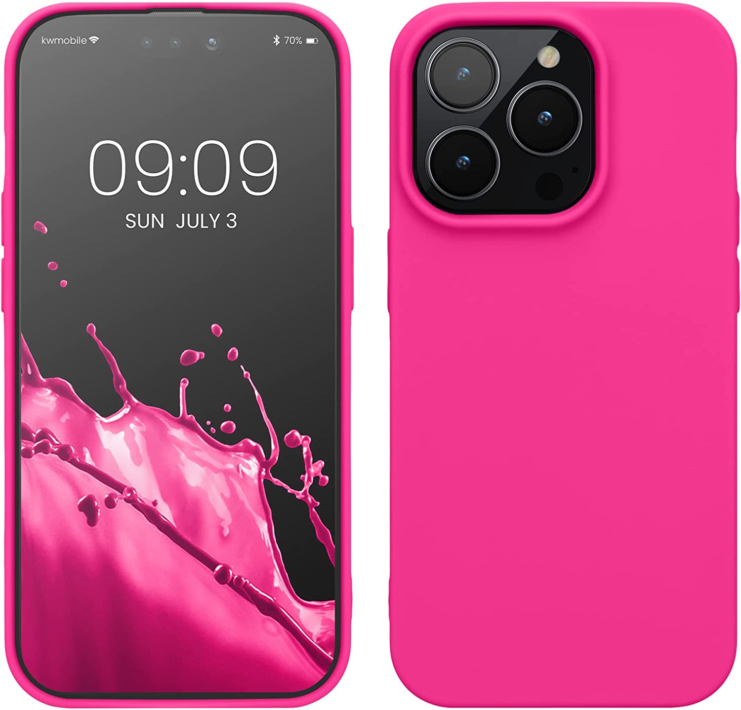 KW iPhone 14 Pro Λεπτή Θήκη Σιλικόνης TPU - Neon Pink - 59077.77