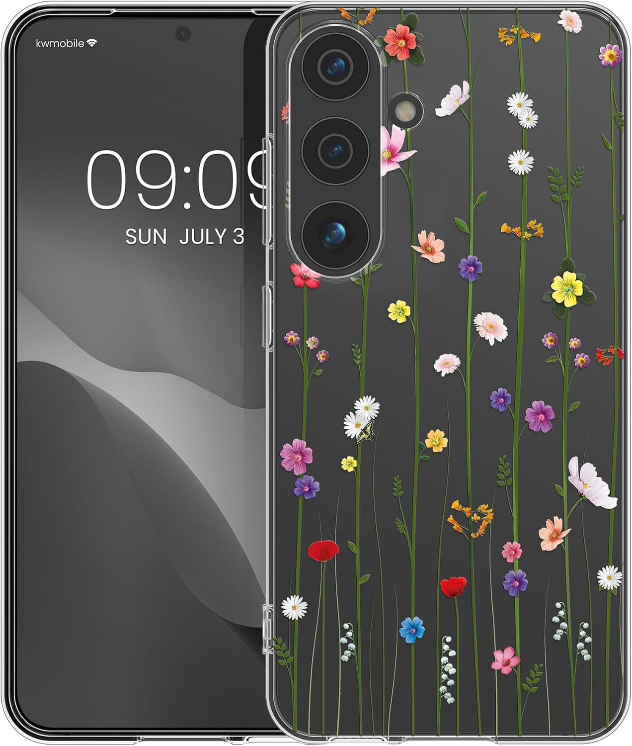 KW Samsung Galaxy S24+ Λεπτή Θήκη Σιλικόνης TPU - Design Wildflower Vines - Multicoloured / Διάφανη
