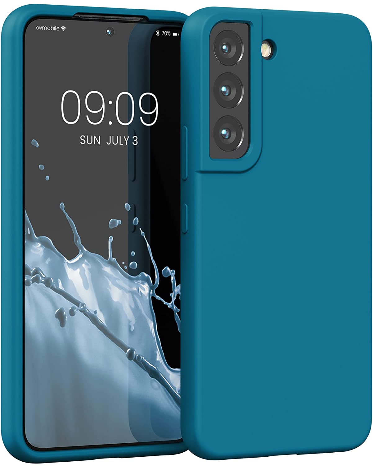 KW Samsung Galaxy S22 Θήκη Σιλικόνης Rubberized TPU - Caribbean Blue - 56756.224