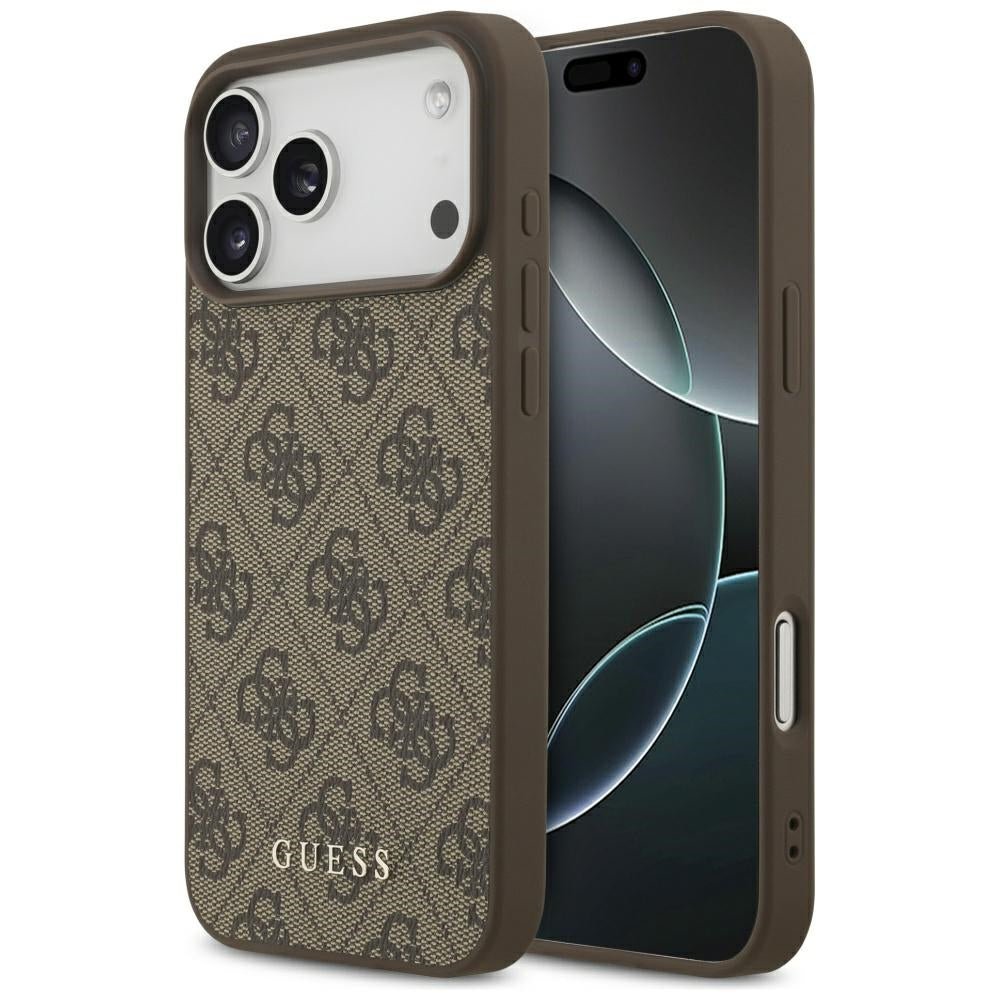 Guess iPhone 17 Pro Max - 4G Classic - Σκληρή Θήκη με Πλαίσιο Σιλικόνης και Επένδυση Συνθετικού Δέρματος - Brown - GUHCP17XG4GFBR
