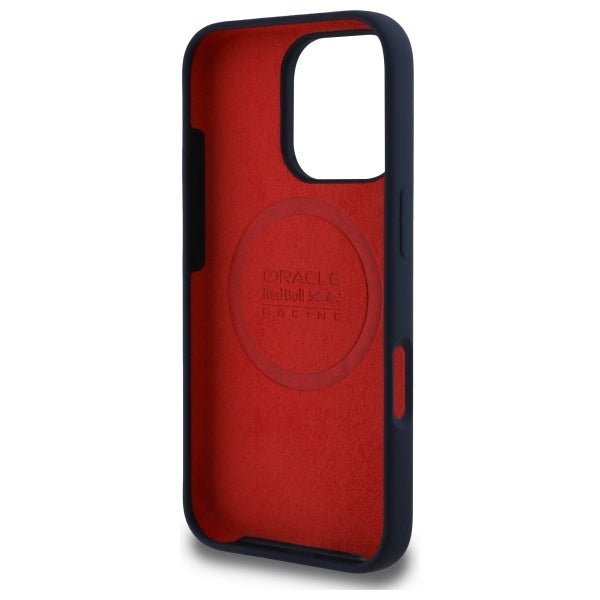 Red Bull iPhone 16 Pro Max - Silicone Red Ring - MagSafe Σκληρή Θήκη με Πλαίσιο Σιλικόνης - Navy - RBHMP16X24SIILVR