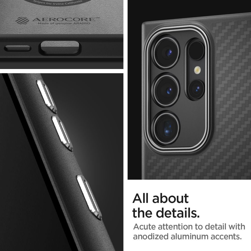 Spigen Samsung Galaxy S24 Ultra Enzo Aramid Σκληρή Θήκη Aramid Fiber - Matte Black