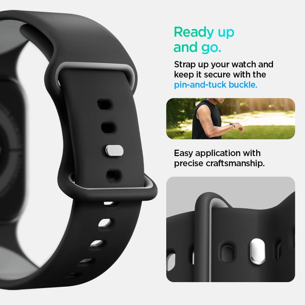 Spigen Λουράκι Apple Watch 8/9/10/11 - SE (1/2/3) - 40/41/42mm Nano Pop Σιλικόνης - Black Sesame