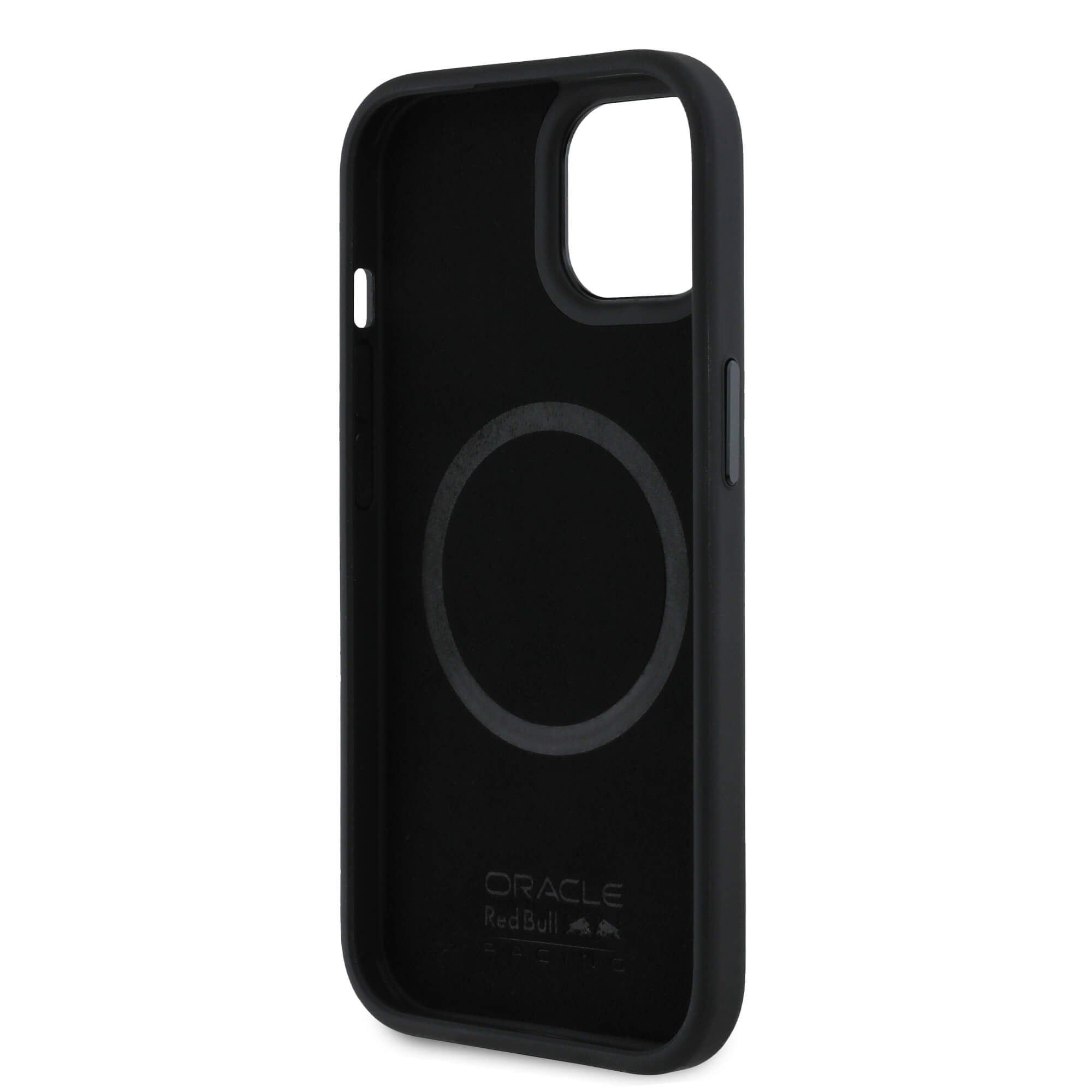 Red Bull iPhone 15 - Leather Red Ring - MagSafe Σκληρή Θήκη με Επένδυση Συνθετικού Δέρματος και Πλαίσιο Σιλικόνης - Navy - RBHMP15S24PUILVR
