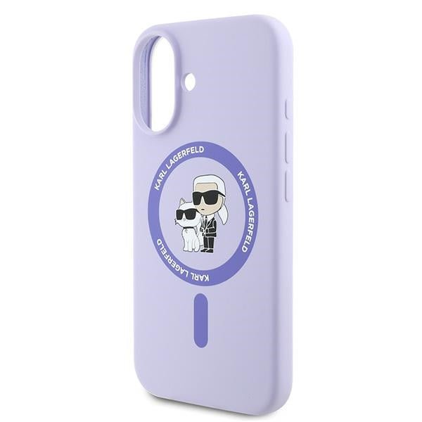 Karl Lagerfeld iPhone 16 - Silicone KC Heads Ring MagSafe - Θήκη Σιλικόνης με MagSafe - Purple - KLHMP16SSCMKCRHU