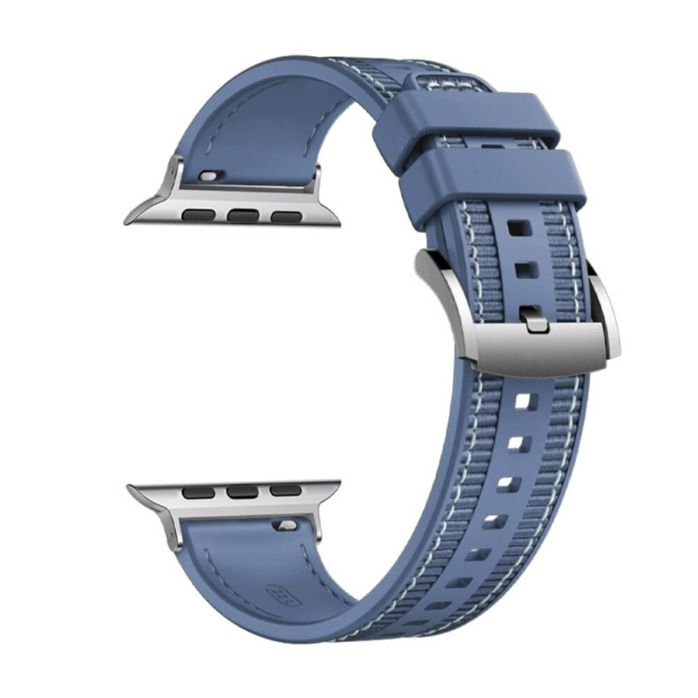 Techsuit Λουράκι Apple Watch 2/3/4/5/6/7/8/9/10/11 - SE (1/2/3) - 38/40/41/42mm Watchband Σιλικόνης W051 - Blue