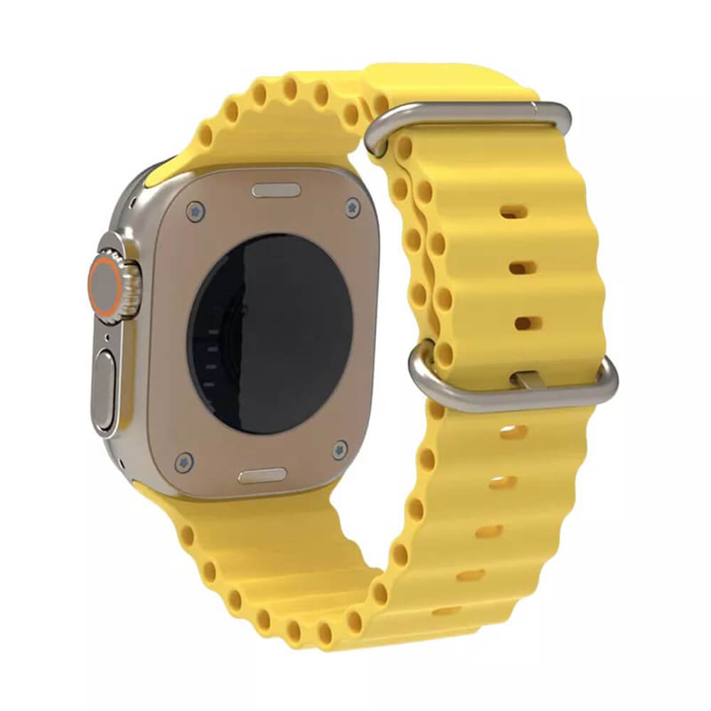 Techsuit Λουράκι Apple Watch 2/3/4/5/6/7/8/9/10/11 - SE (1/2/3) - 38/40/41/42mm Watchband W038 Σιλικόνης - Yellow