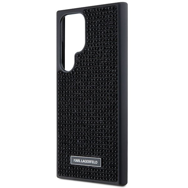 Karl Lagerfeld Samsung Galaxy S24 Ultra - Rhinestone Logo Metal Plate Σκληρή Θήκη με Πλαίσιο Σιλικόνης - Black - KLHCS24LHDSPRK