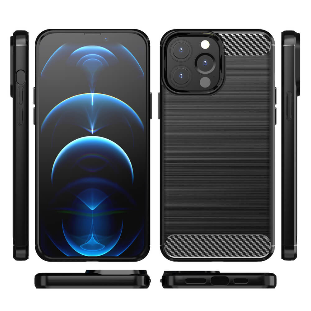 Nillkin iPhone 13 Pro Max Synthetic Fiber Carbon Θήκη Σιλικόνης TPU - Black