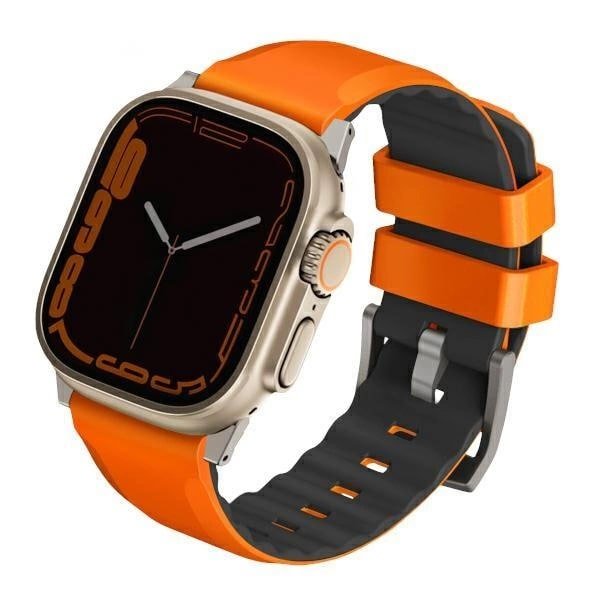 Uniq Λουράκι Apple Watch 2 / 3 / 4 / 5 / 6 / 7 / 8 / 9 / SE / ULTRA 1 / ULTRA 2 - 42 / 44 / 45 / 49 mm Linus Airosoft Σιλικόνης - Orange / Volt Orange