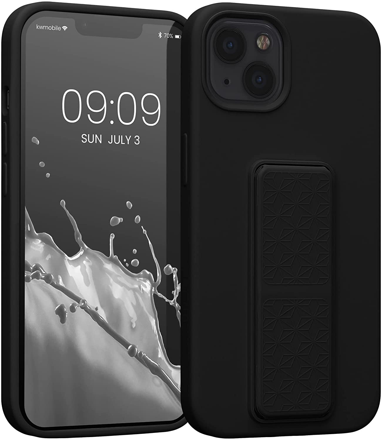 KW iPhone 13 Θήκη Σιλικόνης TPU με Finger Holder - Black - 58249.01
