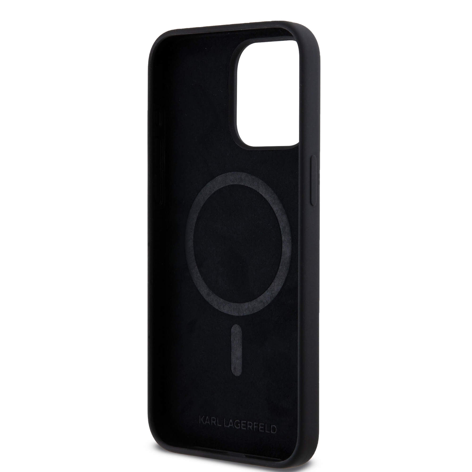 Karl Lagerfeld iPhone 15 Pro Max - Silicone Choupette Head Print - MagSafe Θήκη Σιλικόνης - Black - KLHMP15XSCHPPLK