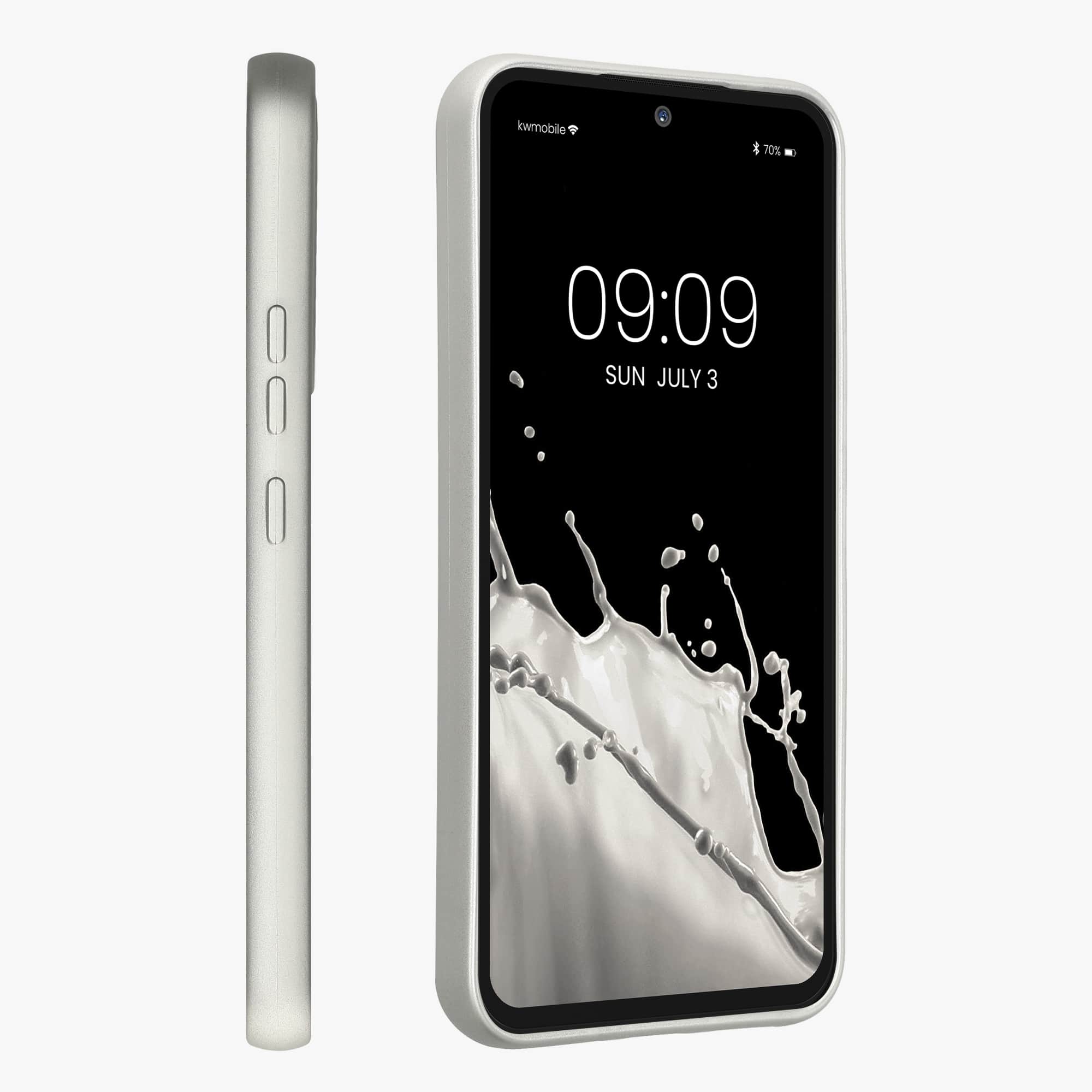 KW Samsung Galaxy A54 5G Θήκη Σιλικόνης TPU - Metallic Silver