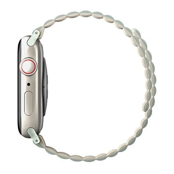 Uniq Λουράκι Apple Watch 2 / 3 / 4 / 5 / 6 / 7 / 8 / 9 / SE / ULTRA 1 / ULTRA 2 - 42 / 44 / 45 / 49 mm Revix Μαγνητικό Σιλικόνης Διπλής Όψης - Sage / Beige