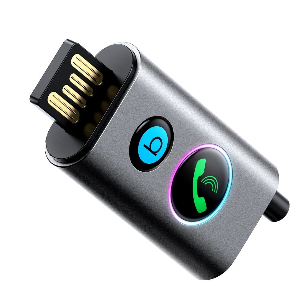 Joyroom JR - CB7 Bluetooth AUX Receiver για Αναπαραγωγή Μουσικής / Κλήσεις στο Αυτοκίνητο - Grey