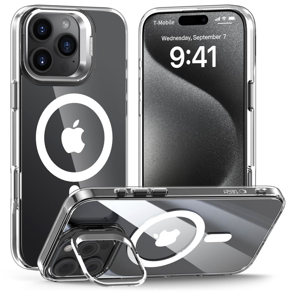 Tech - Protect iPhone 16 Pro Magstand MagSafe Σκληρή Θήκη με Πλαίσιο Σιλικόνης και Stand - Clear