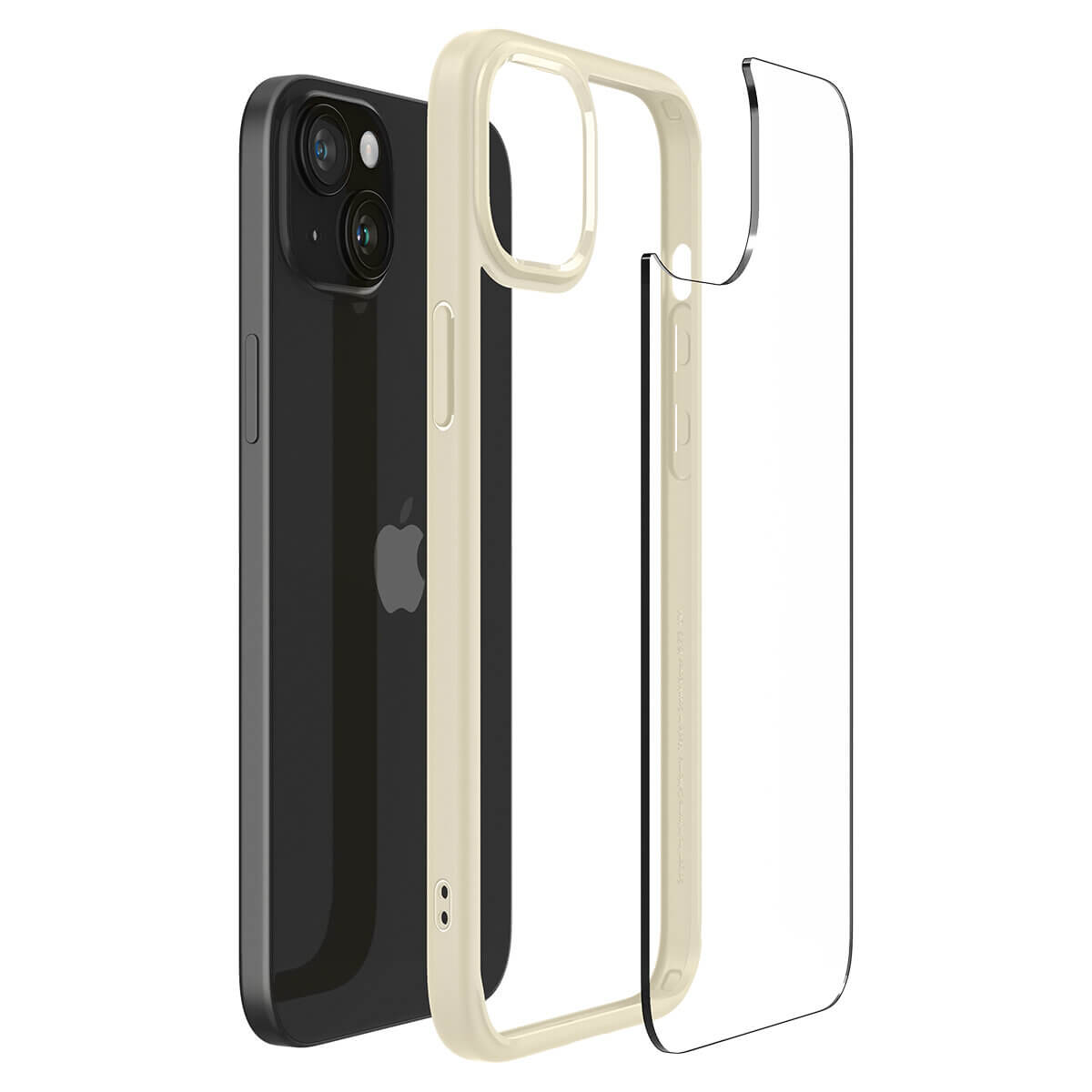 Spigen iPhone 15 Plus Crystal Hybrid Σκληρή Θήκη με Πλαίσιο Σιλικόνης - Beige