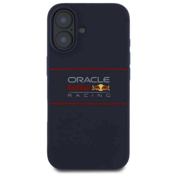 Red Bull iPhone 16 - Silicone Horizontal Logo - MagSafe Σκληρή Θήκη με Πλαίσιο Σιλικόνης - Navy - RBHMP16S24SIHSRV
