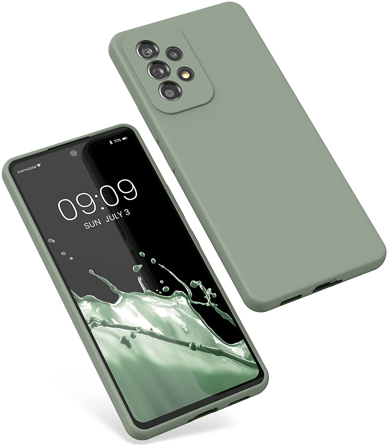 KW Samsung Galaxy A53 5G Θήκη Σιλικόνης Rubberized TPU - Gray Green - 57835.172
