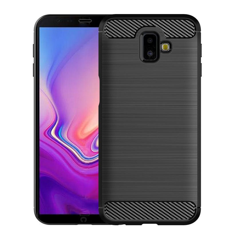 OEM Samsung Galaxy J6 Plus 2018 Θήκη Rugged Carbon TPU - Black