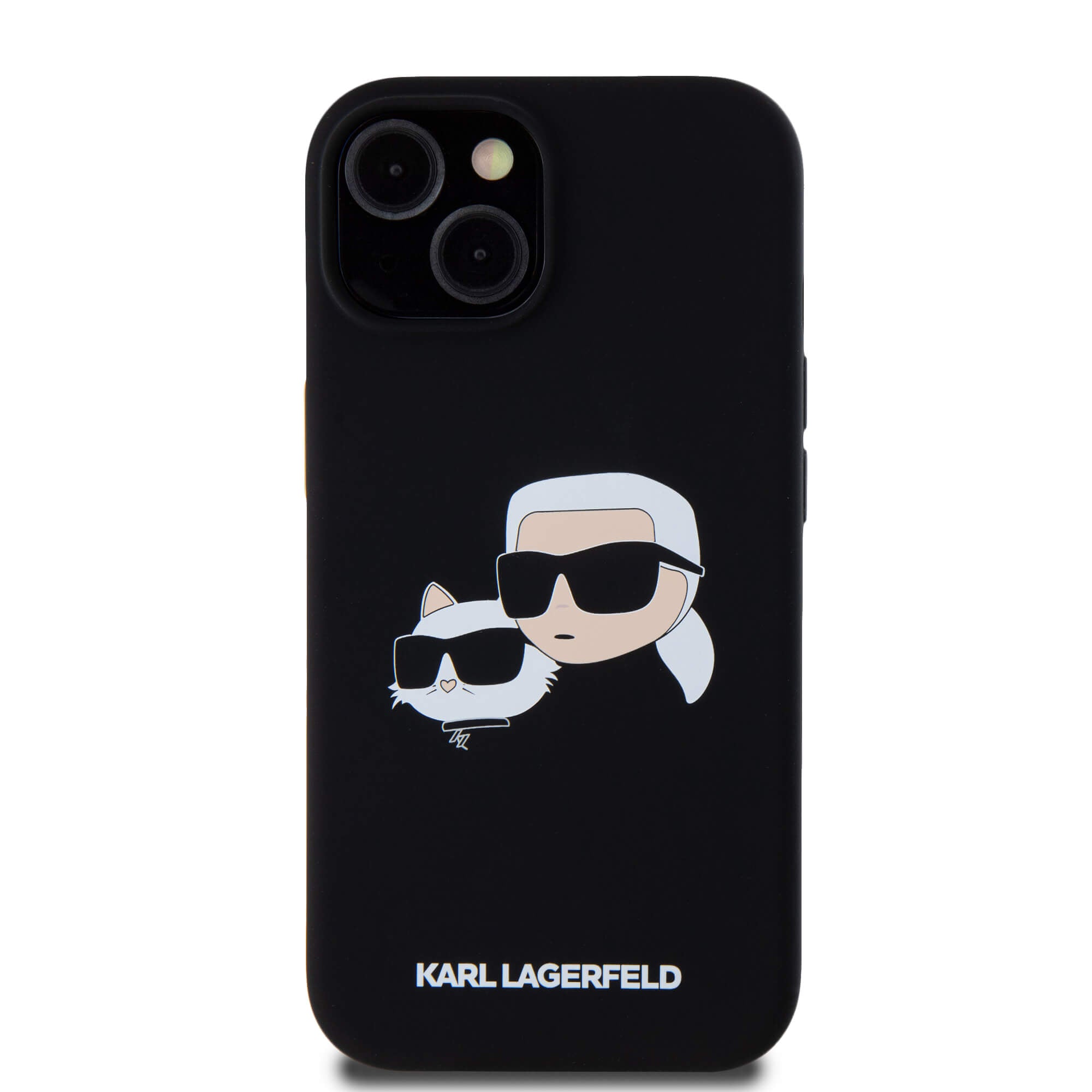 Karl Lagerfeld iPhone 13 / 14 / 15 - Silicone Karl and Choupette - Θήκη Σιλικόνης με MagSafe - Black - KLHMP15SSKCHPPLK