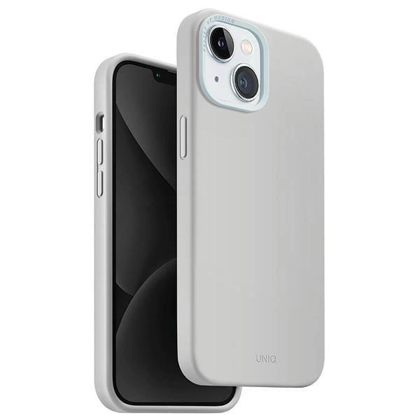 Uniq iPhone 15 Lino Hue Magclick Θήκη Σιλικόνης με MagSafe - Light Grey / Chalk Grey