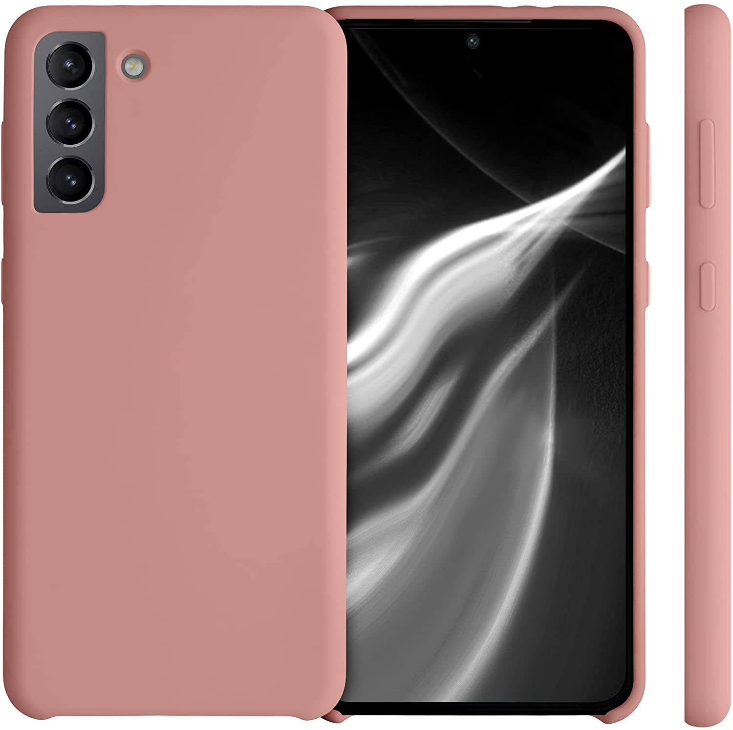KW Samsung Galaxy S21 Plus Θήκη Σιλικόνης Rubber TPU - Rose Tan - 54066.193