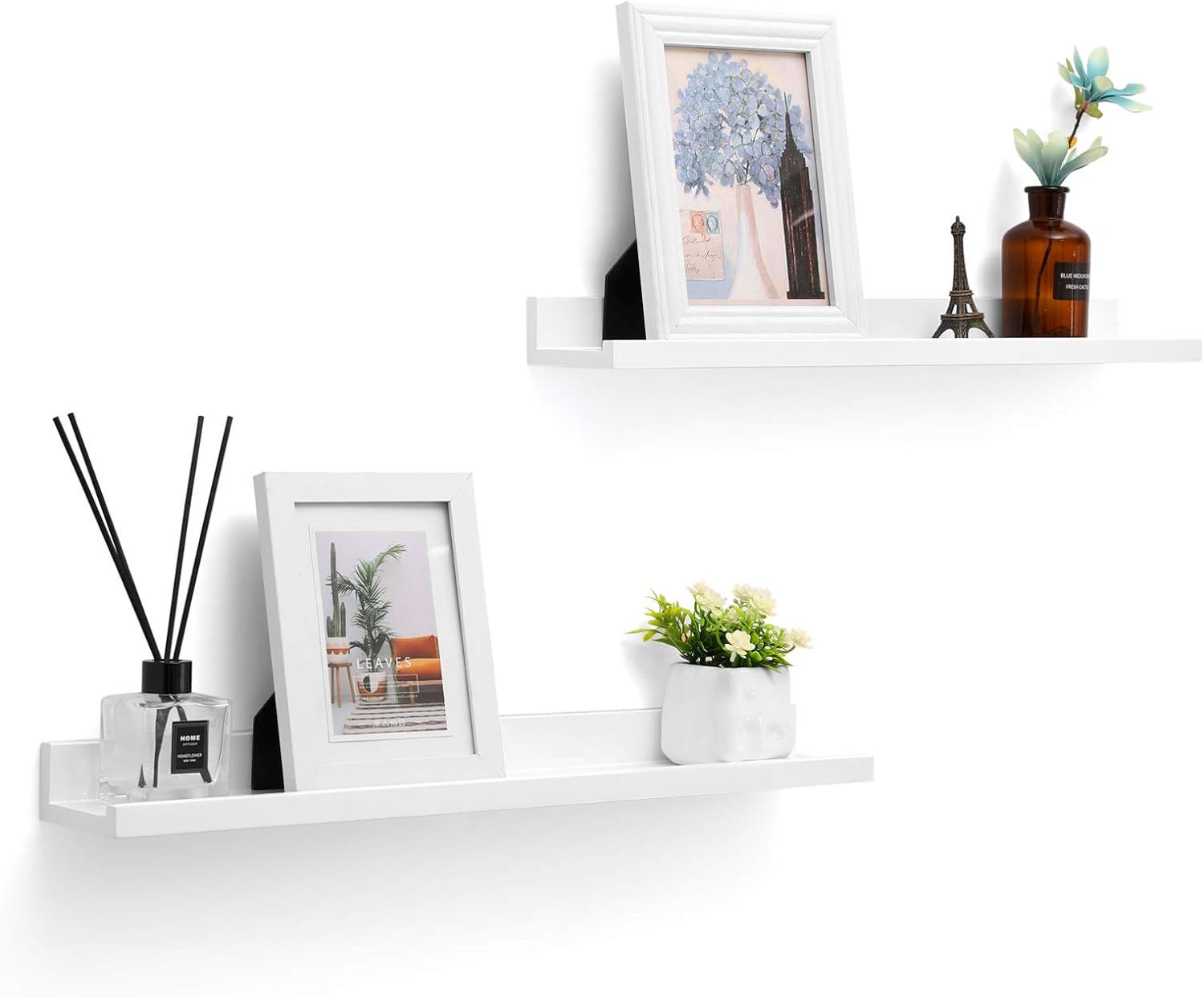 Songmics Σετ 2 Ράφια Τοίχου - ‎60 x 10 cm - White - LWS60WTV2