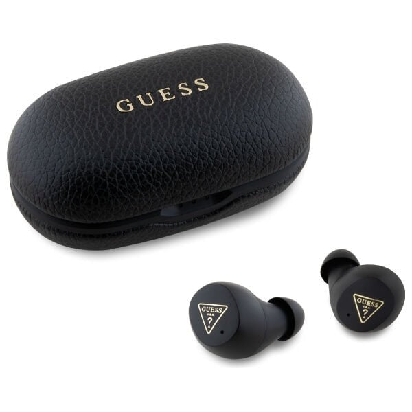 Guess TWS Grained Classic Logo - Bluetooth 5.3 - Ασύρματα ακουστικά για Κλήσεις / Μουσική - Black