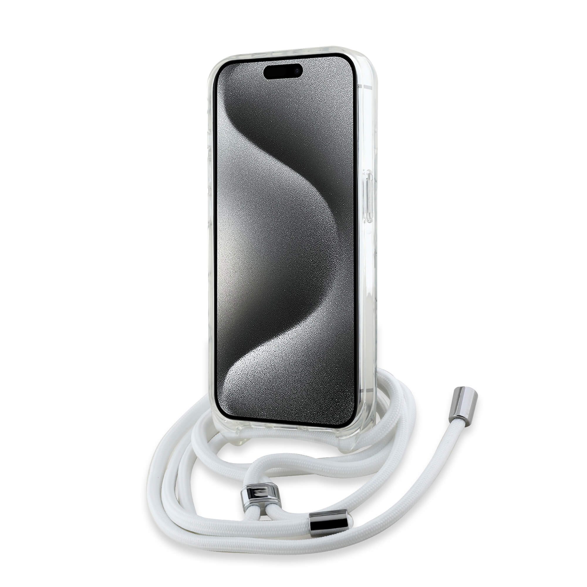 Karl Lagerfeld iPhone 15 Pro - IML Choupette Head and Cord - MagSafe Σκληρή Θήκη με Πλαίσιο Σιλικόνης και Λουράκι - Διάφανη - KLHMP15LHCCHNT