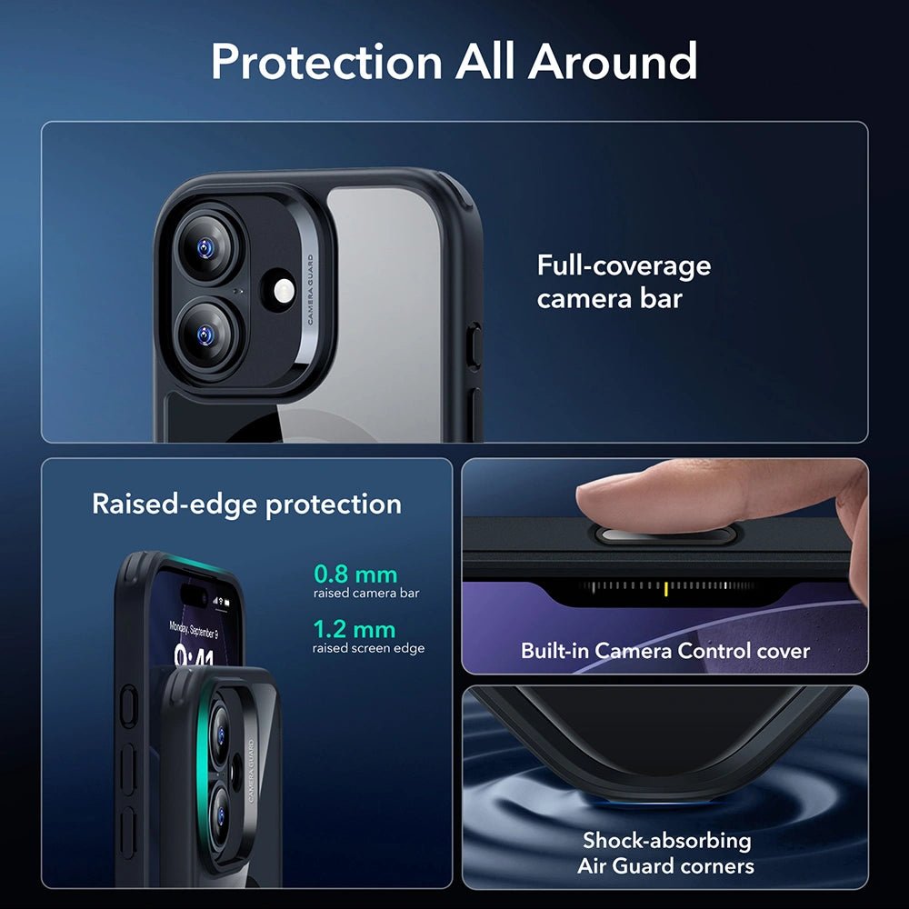 ESR iPhone 17 - Σετ με Classic Hybrid MagSafe Σκληρή Θήκη με Πλαίσιο Σιλικόνης και Αντιχαρακτικό Γυαλί Οθόνης - Διάφανη / Black