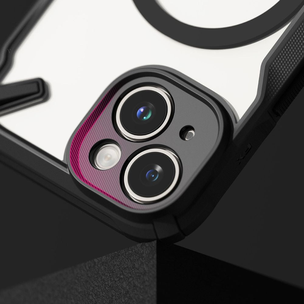 Ringke iPhone 15 Plus Fusion X MagSafe Σκληρή Θήκη με Πλαίσιο Σιλικόνης και MagSafe - Matte Black - Ημιδιάφανη