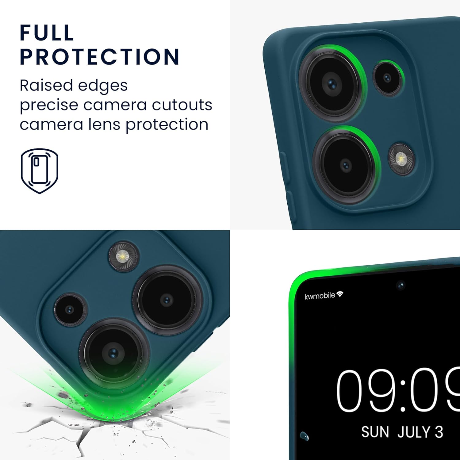 KW Xiaomi Redmi Note 13 Pro 4G Λεπτή Θήκη Σιλικόνης Rubberized TPU - Matte Petrol