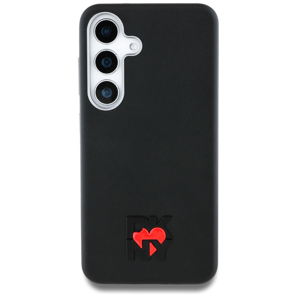 DKNY Samsung Galaxy S25 - Leather Heart of NY - MagSafe Σκληρή Θήκη με Επένδυση Συνθετικού Δέρματος - Black