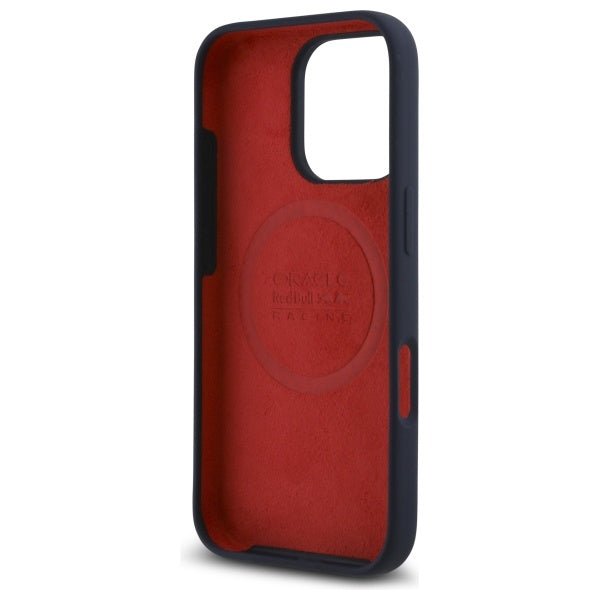 Red Bull iPhone 16 Pro Max - Silicone Vertical Logo - MagSafe Σκληρή Θήκη με Πλαίσιο Σιλικόνης - Navy - RBHMP16X24SIOLRV