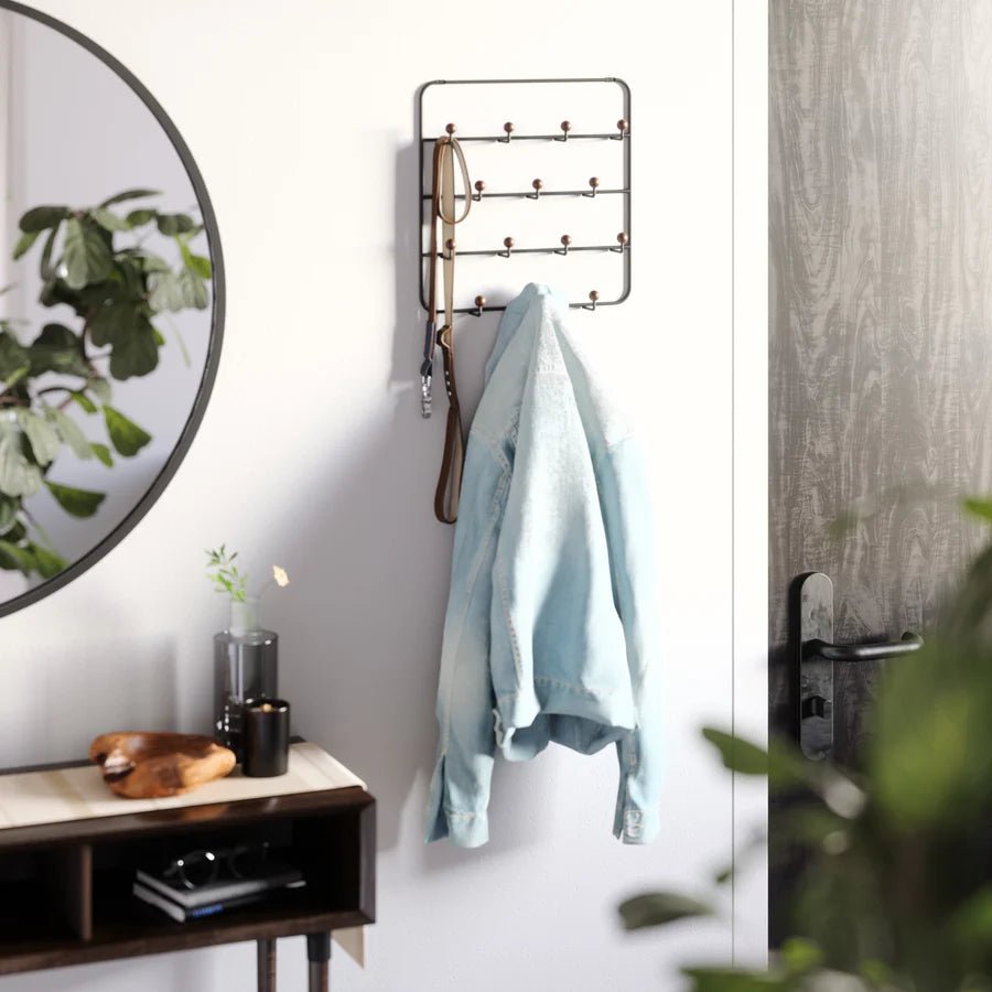 Umbra Estique Κρεμάστρα Πόρτας και Τοίχου με 14 Γάντζους - Black / Walnut