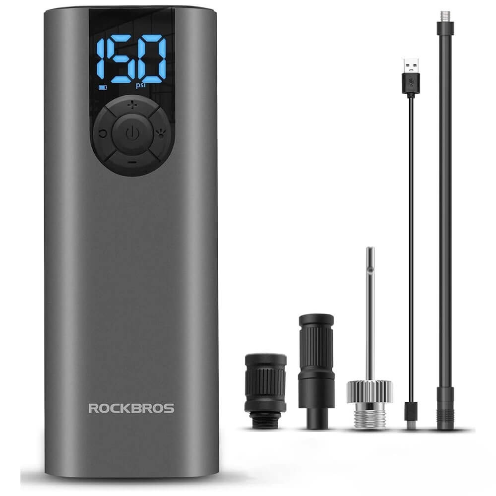 Rockbros 42720001001 Ηλεκτρική Αντλία Αέρα Ποδηλάτου με Οθόνη LED - Black