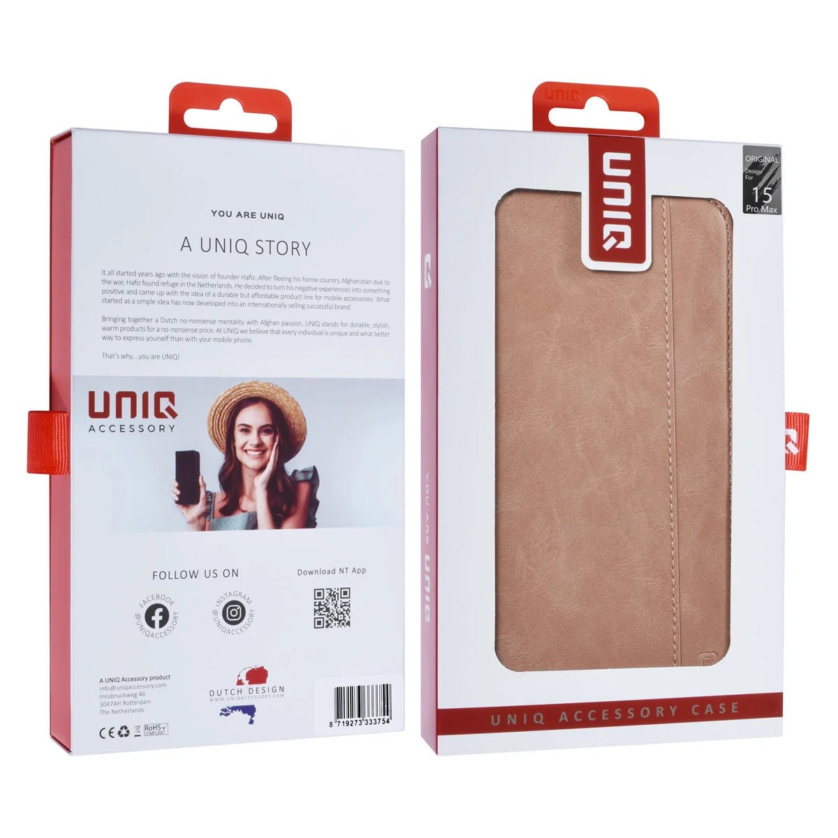 Tuniq iPhone 15 Pro Max - Θήκη Πορτοφόλι από Δερματίνη με Stand - Ροζ