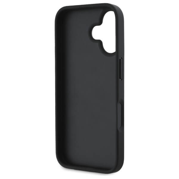DKNY iPhone 16 - Texture Pattern Tonal Stripe - Σκληρή Θήκη με Επένδυση Συνθετικού Δέρματος - Black